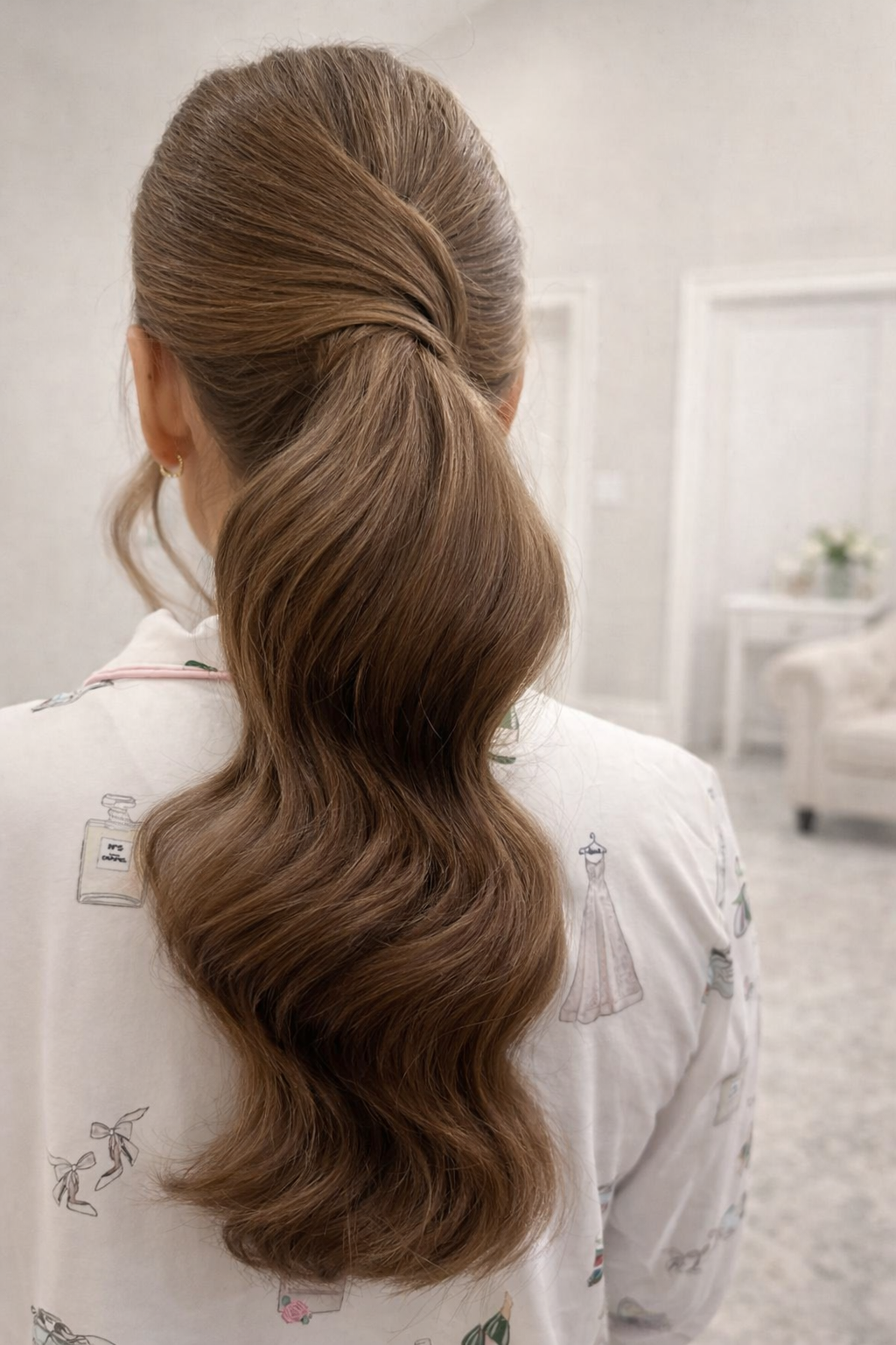 Sleek low ponytail hairstyle
