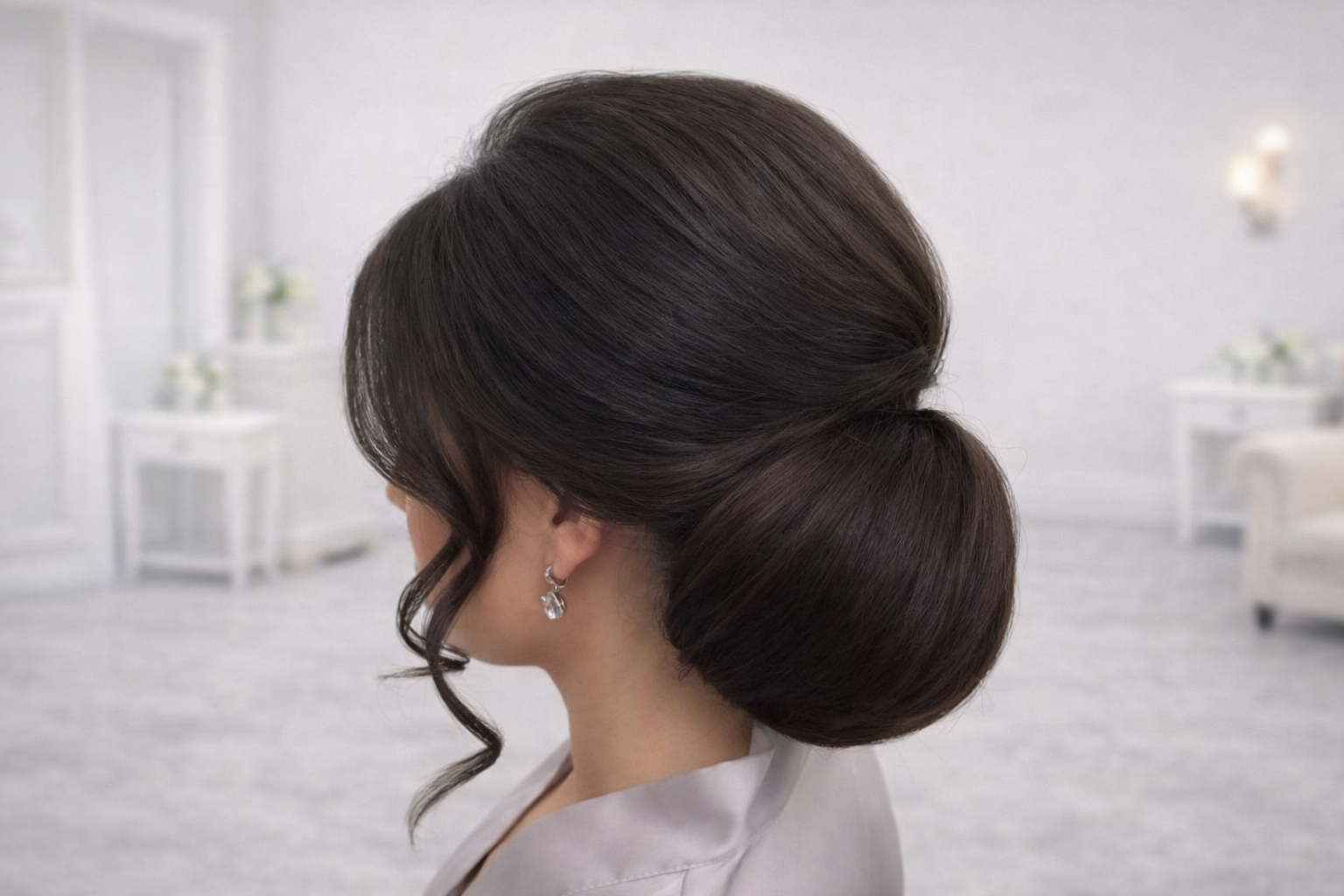 Elegant hairstyle poster by Nisha Saloon